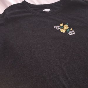 floral old navy shirt “enjoy the little things”